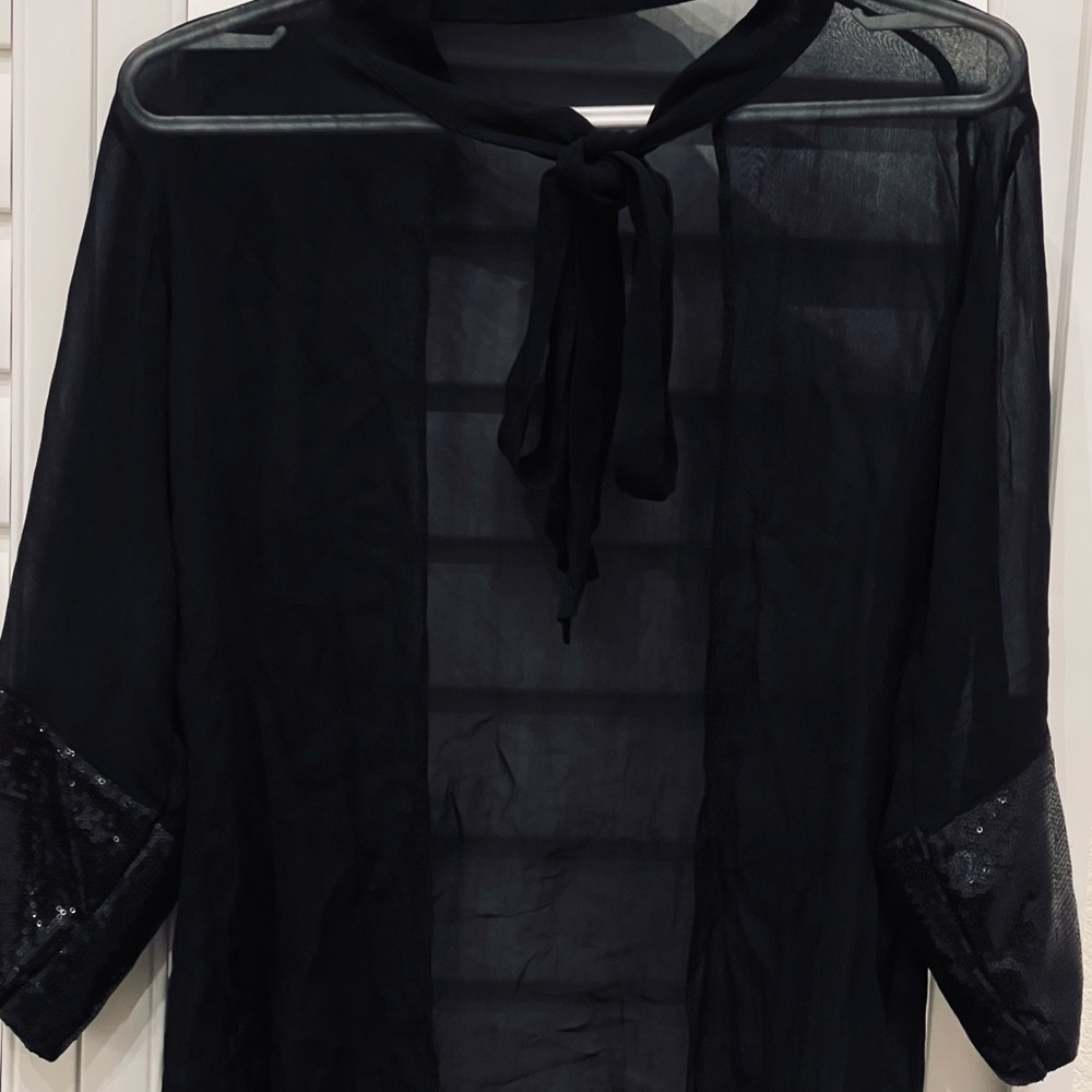 Sequin Shrug with Bow Tie